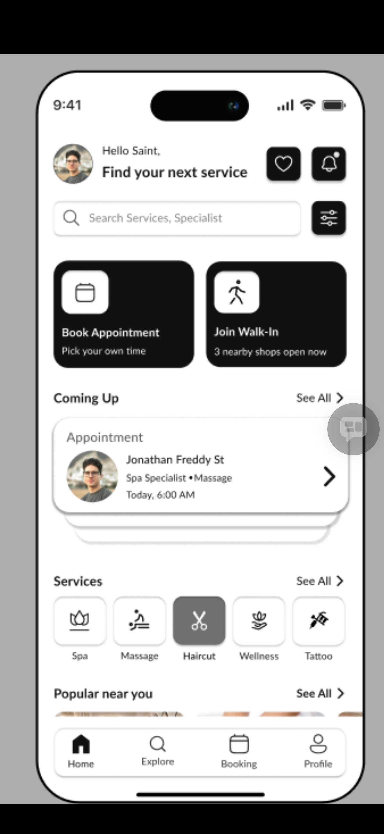 BehindTheCuts app home screen
